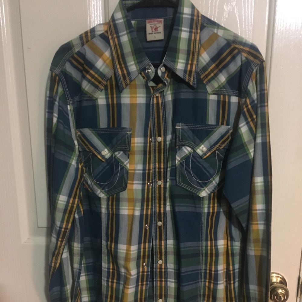 Men’s True Religion cowboy style shirt large
